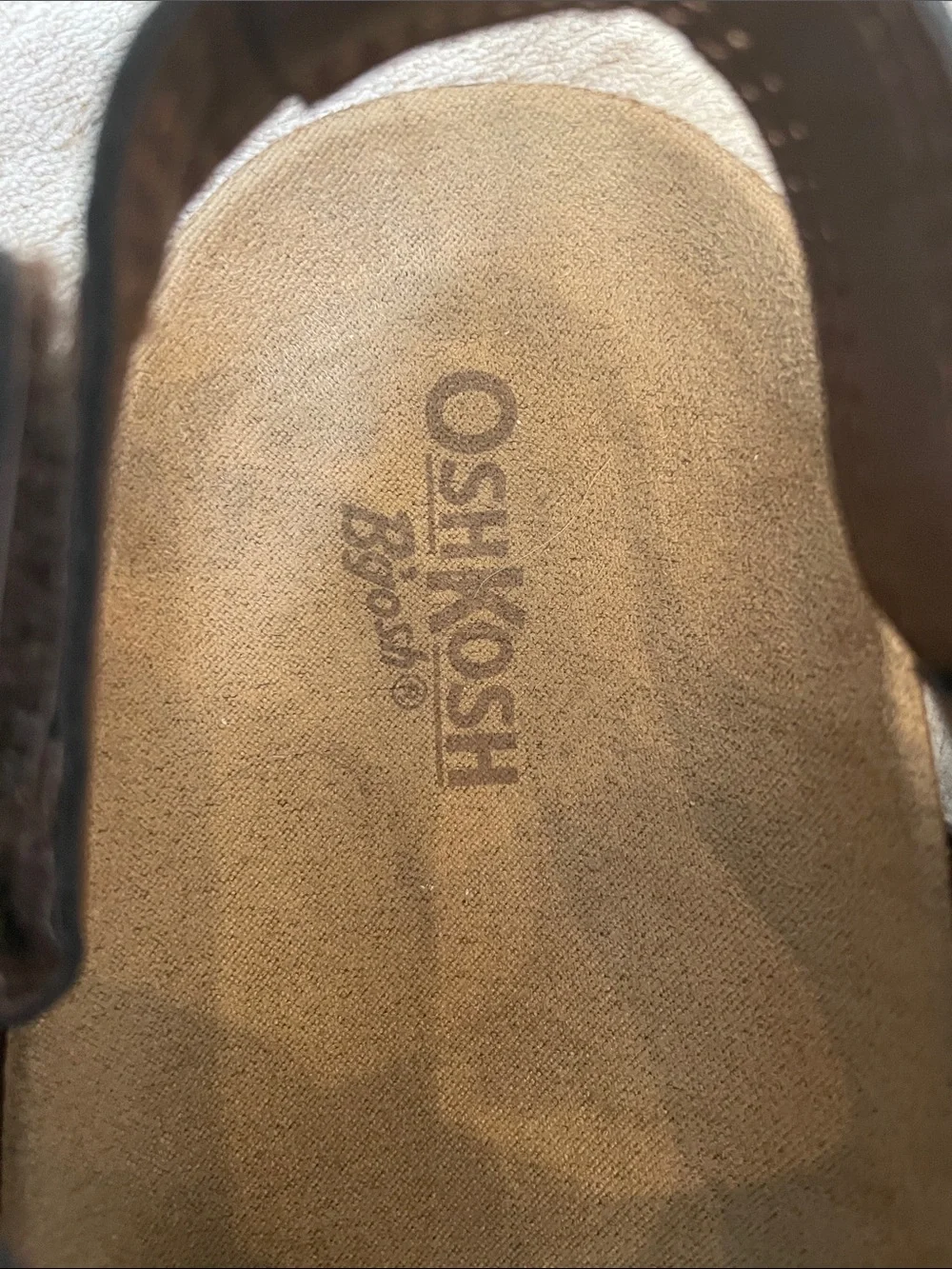 OshKosh Brown Suede-Look Kids Sandals with Buckle